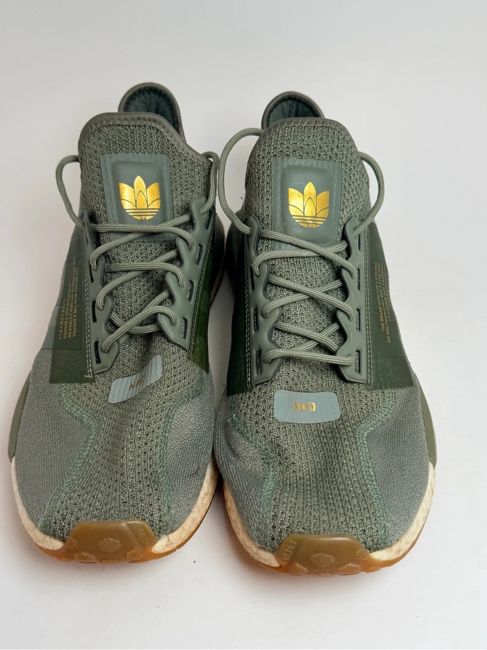 adidas Men’s Olive Green Sneakers with Gold Logo